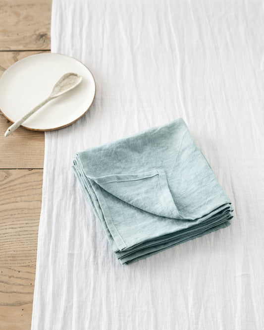 Dusty blue linen napkin set of 2