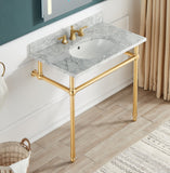 Verona 36 in. Carrara White Counter Top with Single Basin