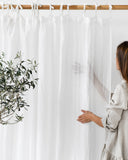 Sheer tie top linen curtain panel (1 pcs)