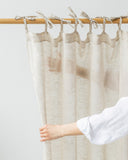 Sheer tie top linen curtain panel in Natural melange (1 pcs)