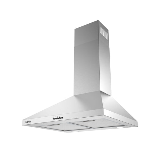 CIARRA 24 Inch 450CFM Wall Mount Range Hood With Delay Shut off 3-Speed Extraction CAS60206P-OW