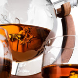 Etched World Decanter Whiskey Globe
