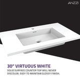 30 in. W x 20 in. H x 18 in. D Bath Vanity Set in Rich Gray with Vanity Top in White with White Basin and Mirror
