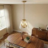 Soiree Four Candle Lights Pendant With Clear Glass - Satin Brass
