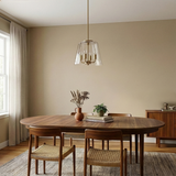 Soiree Four Candle Lights Pendant With Clear Glass - Satin Brass