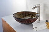 Opus Series 17 in. Bathroom Vessel Sink with Scratch-Tough and Stain-Resistant Surface in Lustrous Brown Glass