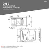 ANZZI 29" x 52" Therapeutic Walk-In Tub with Dual Hydrotherapy (Air & Water), Fast Drain, Inline Heater, Chromatherapy, Aromatherapy, and Quick Fill Faucet