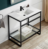 Conques 30 in W  x 18 in D Cultured Marble Vanity Top in White with White Basin