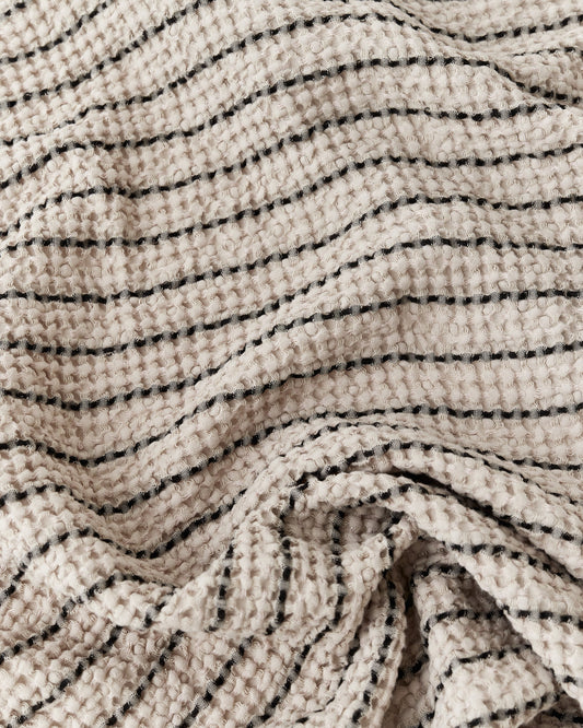Thin Striped Waffle Bath Towel
