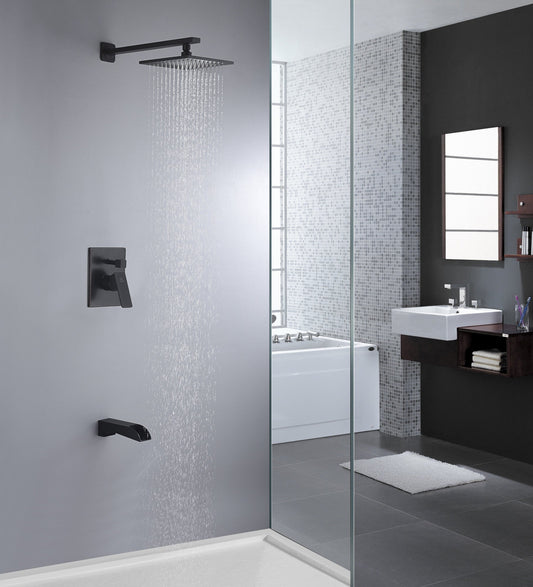 Mezzo Series 1-Handle 1-Spray Tub and Shower Faucet in Matte Black