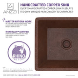 Tidal 19 in. Handmade Vessel Sink in Hammered Antique Copper