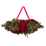 28 Inch Classic Pre-lit Window Swag with LED Lights