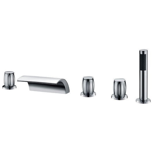 Della 3-Handle Deck-Mount Roman Tub Faucet in Chrome