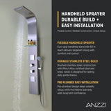 Niagara 64 in. 2-Jetted Full Body Shower Panel with Heavy Rain Shower and Spray Wand in Brushed Stainless Steel