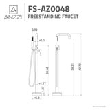 ANZZI Moray Floor Mount Tub Filler, 2-Handle Control, Solid Brass, 1.8 GPM Flow, cUPC Certified, Various Finishes