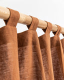 Tab top linen curtain panel (1 pcs) in Cinnamon