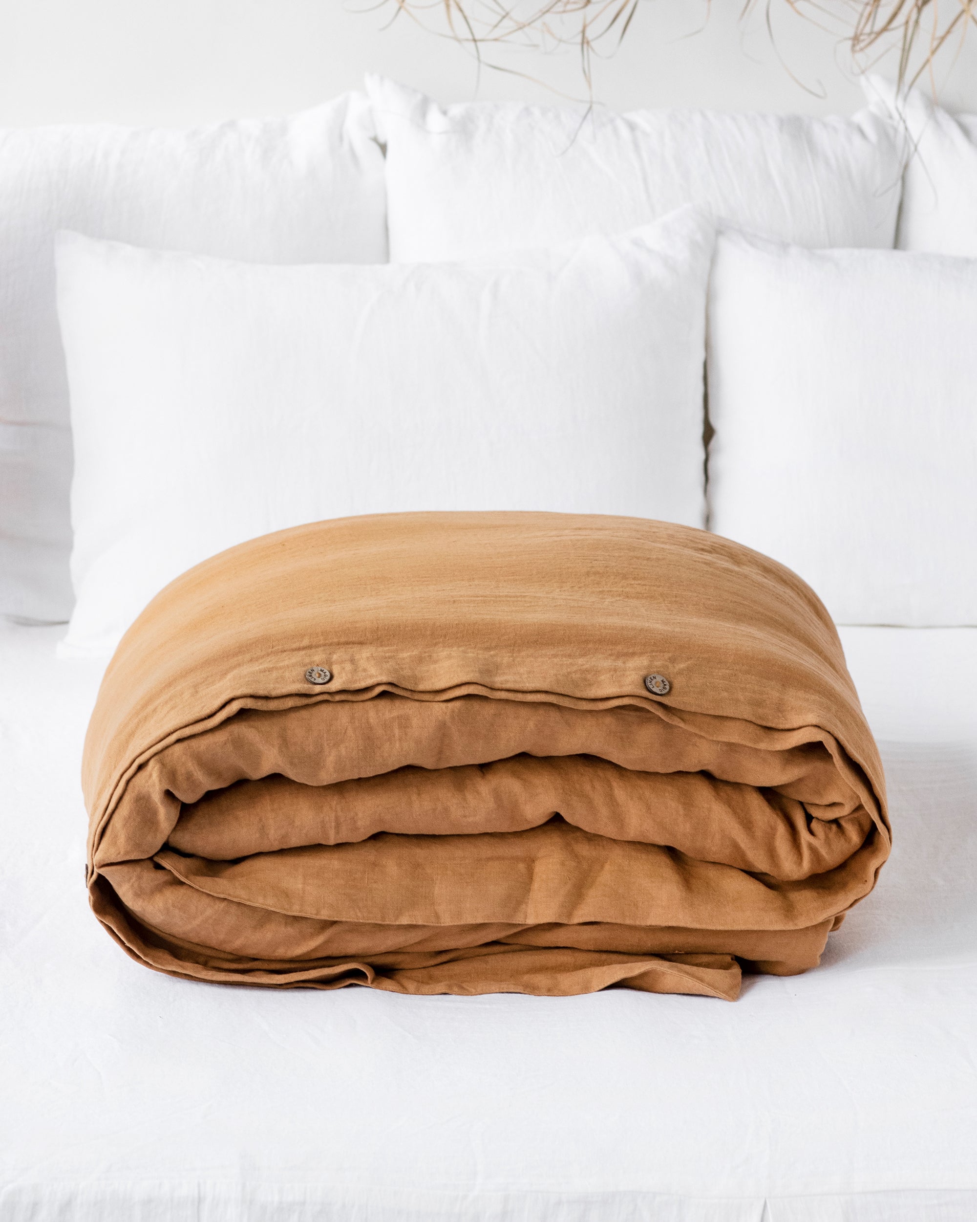 Tan linen duvet cover