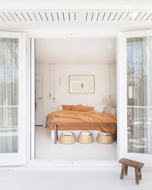 Tan linen duvet cover