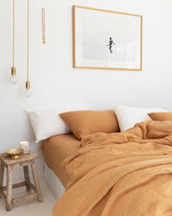 Tan linen duvet cover