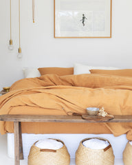 Tan linen duvet cover