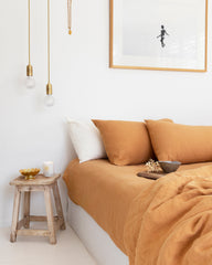 Tan linen duvet cover