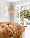 Tan linen duvet cover set (3 pcs)