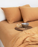 Tan linen pillowcase