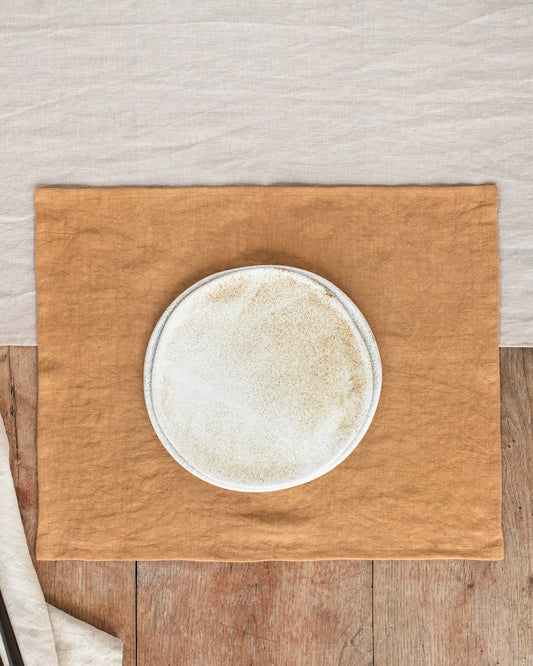 Tan linen placemat set of 2