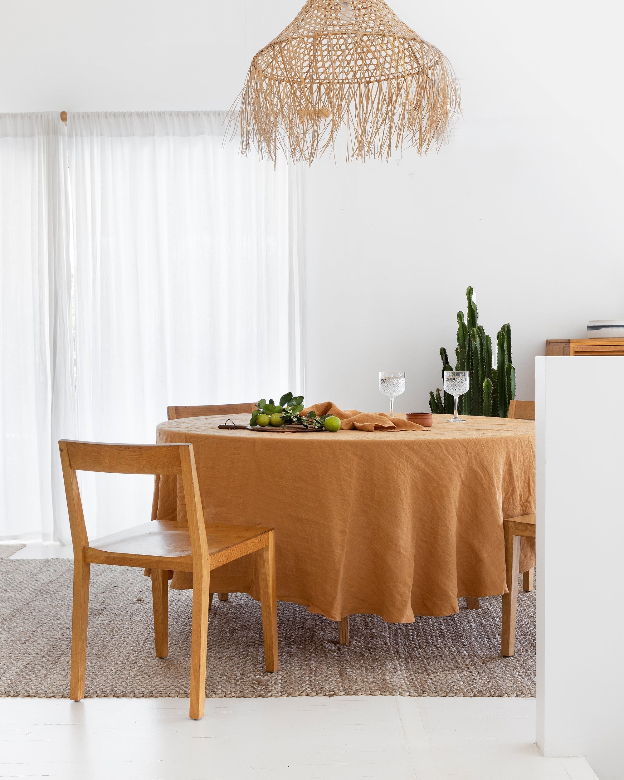 Tan Linen tablecloth