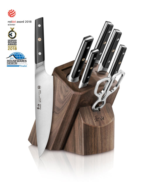 TC Series 8-Piece Knife Block Set, Walnut, Forged Swedish 14C28N Steel, 1021219