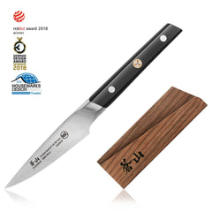 TC Series 3.5-Inch Paring Knife with Ash Wood Sheath, Forged Swedish 14C28N Steel, 1020946