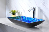 Voce Series Deco-Glass Vessel Sink in Lustrous Blue