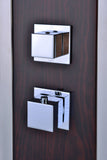 Monsoon 57 in. 4-Jetted Full Body Shower Panel System with Heavy Rain Shower and Spray Wand in Mahogany Style Deco-Glass