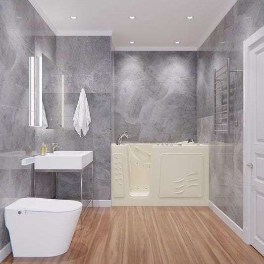 ANZZI Nimbus Series 30" x 59" Therapeutic Walk-In Tub with Microbubbles Hydrotherapy, Heated Backrest, Fast Drain, Chromatherapy, Aromatherapy, and Quick Fill Faucet