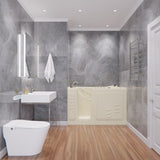 ANZZI Nimbus Series 30 in. L x 59 in. W Dual Jetted Bathtub in Biscuit with Microbubbles Jet