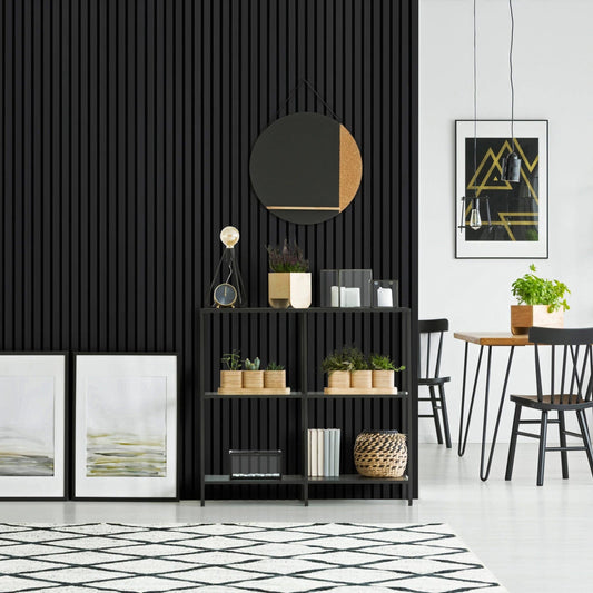 Black Color Matte Acoustic Slat Wall Panels | Original Slatpanel®