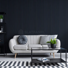 Midnight Blue Color Matte Acoustic Slat Wall Panels