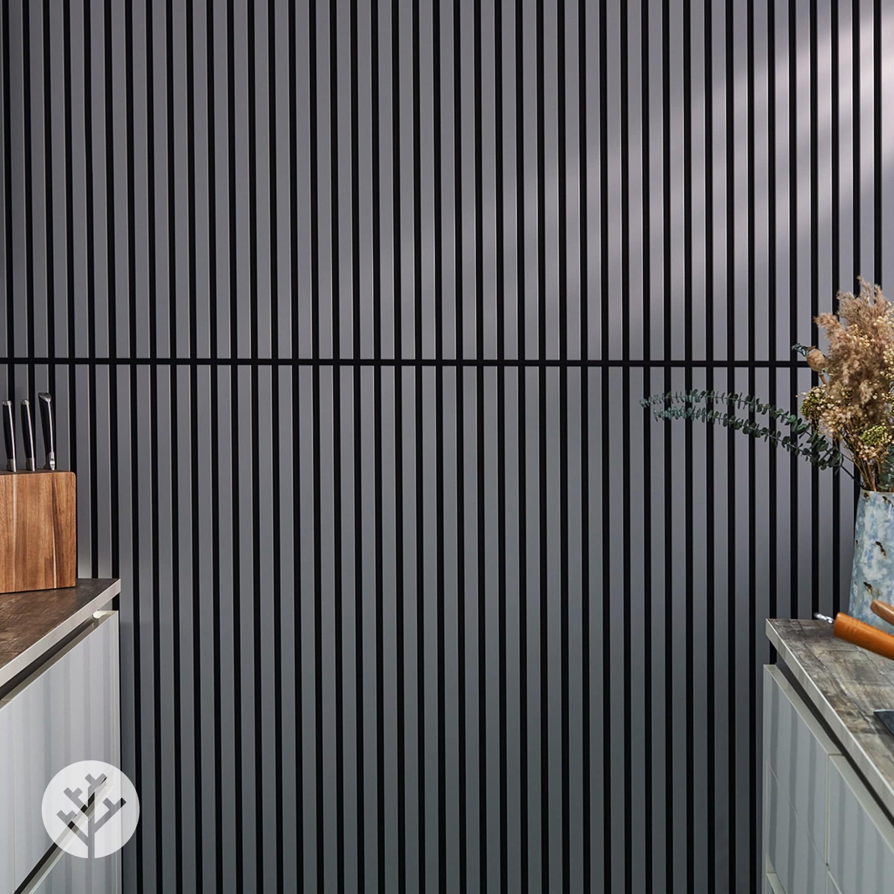 Dusty Gray Color Matte Acoustic Slat Wall Panels | Original Slatpanel®