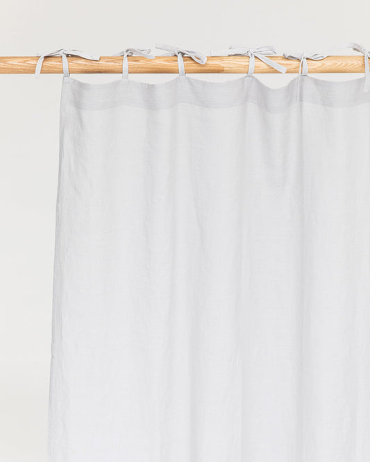 Tie top linen curtain panel (1 pcs) in Light gray