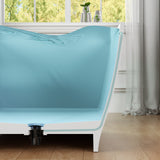 Crema Series 71 in. x 32 in. Flat Bottom Solid Surface Freestanding Soaking Bathtub with Center Drain in Matte White