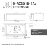 Aegis Undermount Stainless Steel 30 in. 0-Hole Single Bowl Kitchen Sink with Cutting Board and Colander