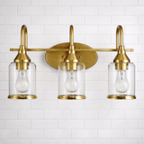 Twilight Three Lights Brushed Gold Contemporary Vanity Light