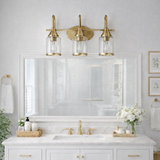 Twilight Three Lights Brushed Gold Contemporary Vanity Light