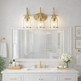 Twilight Three Lights Brushed Gold Contemporary Vanity Light