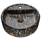 Rhapsody Series 17 in. Bathroom Vessel Sink with Matching Drain and Stain Resistant Surface in Neolith Marble Finish
