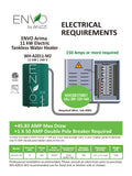 ENVO Arima High-Capacity Tankless Electric Water Heater (11 kW / 14.6 kW), Endless Hot Water, Advanced Safety Features, Space & Energy Saving