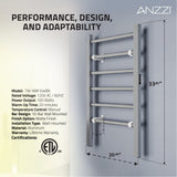 Naple Series 6-Bar Aluminum Wall Mounted/Free Standing Electric Towel Warmer Rack with Leg Attachment in Matte Finish