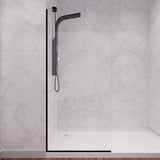 Screen Series 34 in. x 74 in. Fixed Frameless Shower Door with Tsunami Guard Tempered Clear Glass