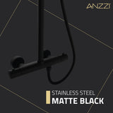 Heavy Rainfall Stainless Steel Shower Bar with Hand Sprayer in Matte Black