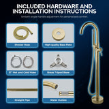 Coral Series 2-Handle Freestanding Tub Faucet with 60 in. Euro-Grip Hand Sprayer